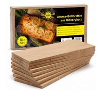 Campingman Tablas de incienso XXL de madera de nogal, paquete de 8 unidades, para barbacoas aromáticas y tablas de ahumar para pescado, carne y barbacoas, para barbacoas de gas, carbón y eléctricas