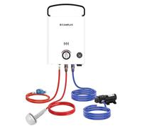 CAMPLUX First 5 L/Min Calentador de Agua a Gas, GPL (50mbar), con Bomba de Agua & Mango, para Ducha al Aire Libre/Camping/RVs, F5 Pro-DE
