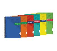 Campus - Bloc A4 Espiral Tapa Polipropileno Cuadrícula 4x4 mm Pack 6 unidades