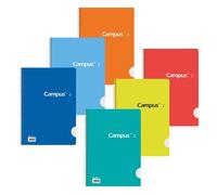 CAMPUS Bloc Cuaderno Espiral A4 Tapa Básica 80 Hojas 60g/m² Rayado Horizontal (Pack 6 uds.)