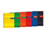 CAMPUS Bloc Cuaderno Espiral Tapa Extradura A4 80 Hojas 70g/m² Milimetrado (Pack 6 uds.)