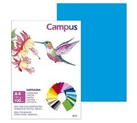 Campus - Cartulinas A4, 100 Unidades, 180g/m² de 210 x 297 mm, Ideal para encuadernación, trabajos de oficina, dibujo, manualidades. Cartulinas aptas para uso escolar (Azul Maldivas)