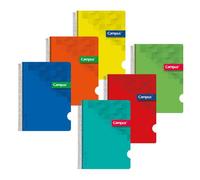 Campus Cuaderno Libreta Espiral Tapa Plastico Polipropileno A4 90 gramos 80 Hojas 1 Raya (Pack 6 Uds.)