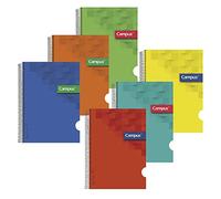 Campus - Cuadernos A4 Cuadrícula Milimetrado, Tapa Extradura, 80 hojas, Pack de 6 blocs perfectos para uso escolar, oficina y hogar, Colores Surtidos (6 unidades)