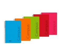 Campus Cuadernos A5 Espiral Tapa Plastico 4x4 90Gr 80 Hojas (Pack 5 Uds.)