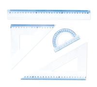 Campus - Juego de Reglas Escolares, Set de Reglas con Escuadra, Cartabón, Transportador de Ángulos y Regla de 30cm, Estuche de Reglas Escolares para Matemáticas y Dibujo Técnico (Set Basic)