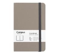Campus - Libreta A6, Bullet Journal con Hojas Lisas, Cuaderno Cosido de Tapa Dura con 96 Hojas de 75g, Cierre Elástico, Bolsillo y Marcapáginas. (A6, Lisa, Beige)