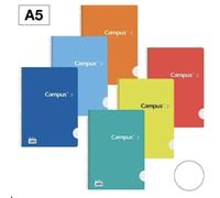 Campus - Pack de 6 libretas, Cuadernos PEQUEÑO A5 :Cuadro, doble rayas y una raya. Tapa Básica blanda , 80 hojas, perfectos para uso escolar, oficina y hogar, Colores Surtidos