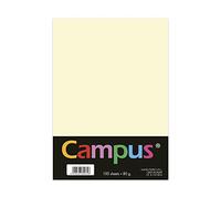 Campus - Papel de Colores A4 100 Unidades, 80g/m², 210 x 297 mm. Papeles A4 de colores con tacto suave, perfectas para encuadernación, oficina, dibujo y manualidades. Color Marfil