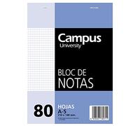 Campus University 001112-046 - Bloc de notas perforado cuadriculado, A5, 10 unidades