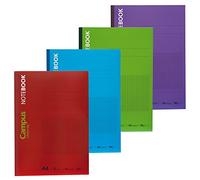 Campus University Notebook - Libreta encolada, 40 hojas, 90 g, 5 mm, A5, colores surtidos