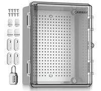 CAMWAY Caja Estanca Exterior Electrica Impermeable 22 * 17 * 11cm IP67 | Cuadro Eléctrico Superficie con Carcasa ABS, Cajas de Empalmes Transparente,Candado de combinación,para Exterior Garaje
