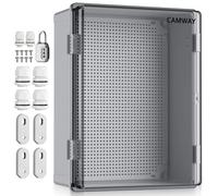 CAMWAY Caja Estanca Exterior Electrica Impermeable IP67 40 * 30 * 16cm | Cuadro Eléctrico Superficie con Carcasa ABS,Cajas de Empalmes Transparente,Candado de combinación,para Exterior Garaje Sótano