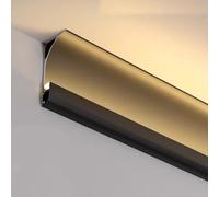 Canal de aluminio LED negro para iluminación indirecta, difusor de perfil de moldura de corona para decoración de techo, pared y suelo, 1 m, 1,2 m, 2 m, 4 m, 10 m, 18 m, opciones disponibles