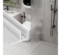 Canal de Puerta de Ducha Canal Fijo para Montaje en Pared/Suelo/Techo para Vidrio 12 mm Espesor, Guía Retención Forma F Reforzada, Piezas Repuesto, Protector Borde(Silver,L1m/3.3ft)