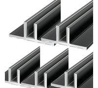 Canal de Puerta de Ducha Juego de 1 3 5 7 perfiles de aluminio con ranura en T, aptos para fijar paneles de cristal de ducha y puertas de ducha sin marco(5pcs,1/2"(12mm) T x 59 1/16"(1.5m) L)