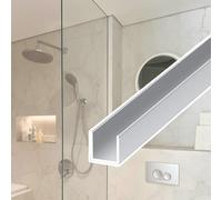 Canal de Puerta de Ducha Perfil en U de Plata Mate para Puerta de Ducha Sin Marco, Protector de Borde de Aleación de Aluminio Ligero, Tiras Remate Paneles Divisorios(IW6mm(1/4"),L0.95m/3.1ft)