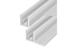 Canal de Puerta de Ducha Rieles para puerta de ducha tipo F de aluminio, 2, 5, 7, 9 Uds., rieles de partición fija, con almohadillas de protección de vidrio, para 3/8", 1/2"(2pcs,1/2"(12mm) Thick)