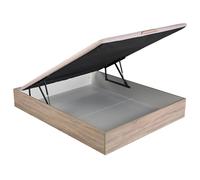 Canapé abatible 135x190 cm madera natural con gran capacidad de almacenaje y apertura hidráulica