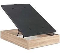 Canapé abatible 90x190 tapa tapizada 3d transpirable, de gran capacidad, color madera
