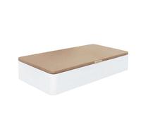 Miroytengo Canapé Apertura Lateral Reo | Esquinas Redondeadas | Gran Capacidad | Tapa 3D Transpirable | Blanco White - 90x190 cm 90 x 190 cm