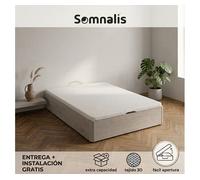Canapé de madera gran capacidad 135x190cm glaciar somnalis