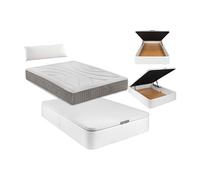 Canapé tapizado en polipiel de color blanco con colchón y almohada: 90 x 190 cm