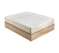 Canapé y colchón (L x An x Al: 190 x 150 x 54 cm, Natural, Abatible, Espuma HR y Viscoelástica)