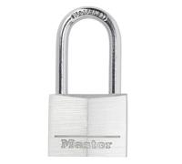 Master Lock 9140EURDLFCC Candado con Llave con cuerpo de aluminio macizo y arco mediano, Negro, 4 x 7.6 x 1.3 cm