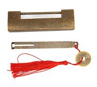 Candado Antiguo de Latón, Estilo Chino Clásico Pez Horizontal, Espacio de 5.9cm, Candado Decorativo para Joyeros Maletas Cajones