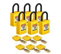Candado Compacto Safekey, 33mm x 67mm x 19mm, Amarillo, Paquete de 6