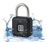 Candado con huella dactilar, candado para gimnasio, resistente a la intemperie, multiusuario, candado sin llave, resistente al agua, para gimnasio, equipaje, almacenes, taquilla, color negro
