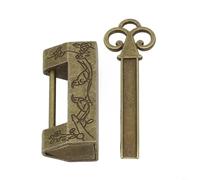 Candado de aleación de zinc de estilo chino antiguo, cerradura de bronce retro, decorativo, funcional para mini cerradura para caja de madera, cajón, maleta, joyeros, tamaño coleccionable, 42 x 1