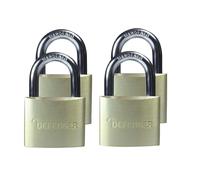 CANDADO De Aluminio DEFENDER Paquete Cuádruple 40mm DEFDFAL4Q