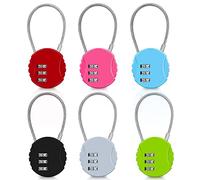 Candado de combinación, 3 dígitos candado de equipaje, candado con código numérico para viajes, mochilas, maletas de vacaciones (6 colores)