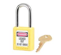 Candado de consignación de 38 mm de ancho de termoplástico Zenex™ con arco de 38 mm de alto - Amarillo