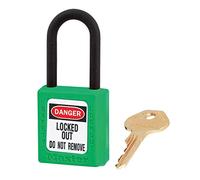 Candado de consignación dieléctrico de 38 mm de ancho de termoplástico Zenex™ con arco de nailon de 38 mm - Verde