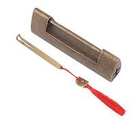 Candado de latón de estilo antiguo con motivo de auspicioso, candado chino horizontal, pequeño candado decorativo para cajas de joyería, cofres de madera y estuches de regalo (Color Bronce)