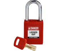 Candado de Nailon Safekey, 38mm x 84mm x 19mm, Rojo