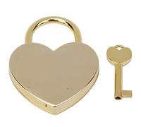 Candado Decorativo de Metal en Forma de Corazón, Mini Cerradura Dorada con Llaves, 4,6 x 5,8 cm, para Equipaje, Bolsos y Joyeros