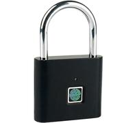 Candado Inteligente Huella Dactilar para Exteriores y Puertas | Aleación de Aluminio Negro, Desbloqueo Rápido en 0,5 S, Uso para Maletas y Cobertizos