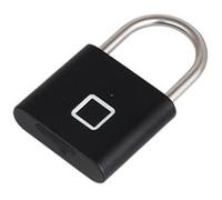 Candado Pequeño Huella Digital, Aleación de Aluminio, Negro | Puerta y Gabinete de Almacenamiento, 110mah, Uso en Lugares de Trabajo, Resistente al Desgaste