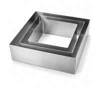 CANDeal - Juego de 3 marcos para tartas (cuadrados, 12 cm, 15 cm y 18 cm)