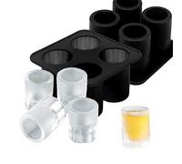 CANDeal - Molde De Silicona Para Vaso De Chupito Para Resina Y Whisky Congelado, Bandeja Para Cubitos De Hielo De 9 Cm X 9 Cm, Moldes Para Hacer Vasos Comestibles, Moldes Para Vasos De Hielo (2-Pack)