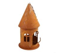 Candelabro de hierro diseño rústico castillo para decoración candelabro de | Diseño de castillo hueco, montaje colgante, aspecto rústico, tamaño 21 x 10 cm, para interiores