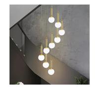 Candelabros, 9 Luces Decorar Escaleras de Vidrio de Leche para Techos Altos Mid Century Modern Hangilight Granjas Negras para Vestíbulo Entrada en Espiral Liviroom/D/a