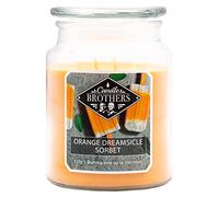 Candle Brothers - Vela perfumada en tarro | naranja Dreamsicle (510 g) | Vela de 2 mechas con tapa | Aroma de helado de naranja dulce para tu hogar | Velas de larga duración hasta 110 horas