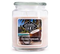 Candle Brothers Vela perfumada grande en tarro de cristal, de coco Dreams, vela perfumada con varias mechas, larga duración (80 h), velas blancas