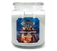 Candle-Brothers Vela perfumada grande en vidrio, Winter Campfire, vela perfumada, fogata, larga duración de combustión (100 horas), vela de múltiples mechas, velas grises