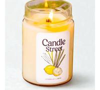 Candle Street Vela antimosquitos natural | Cera de soja perfumada | Aceites esenciales de citronela y limón | Larga duración | Vegana, artesanal, Made in Italy | Para interiores y exteriores (grande)